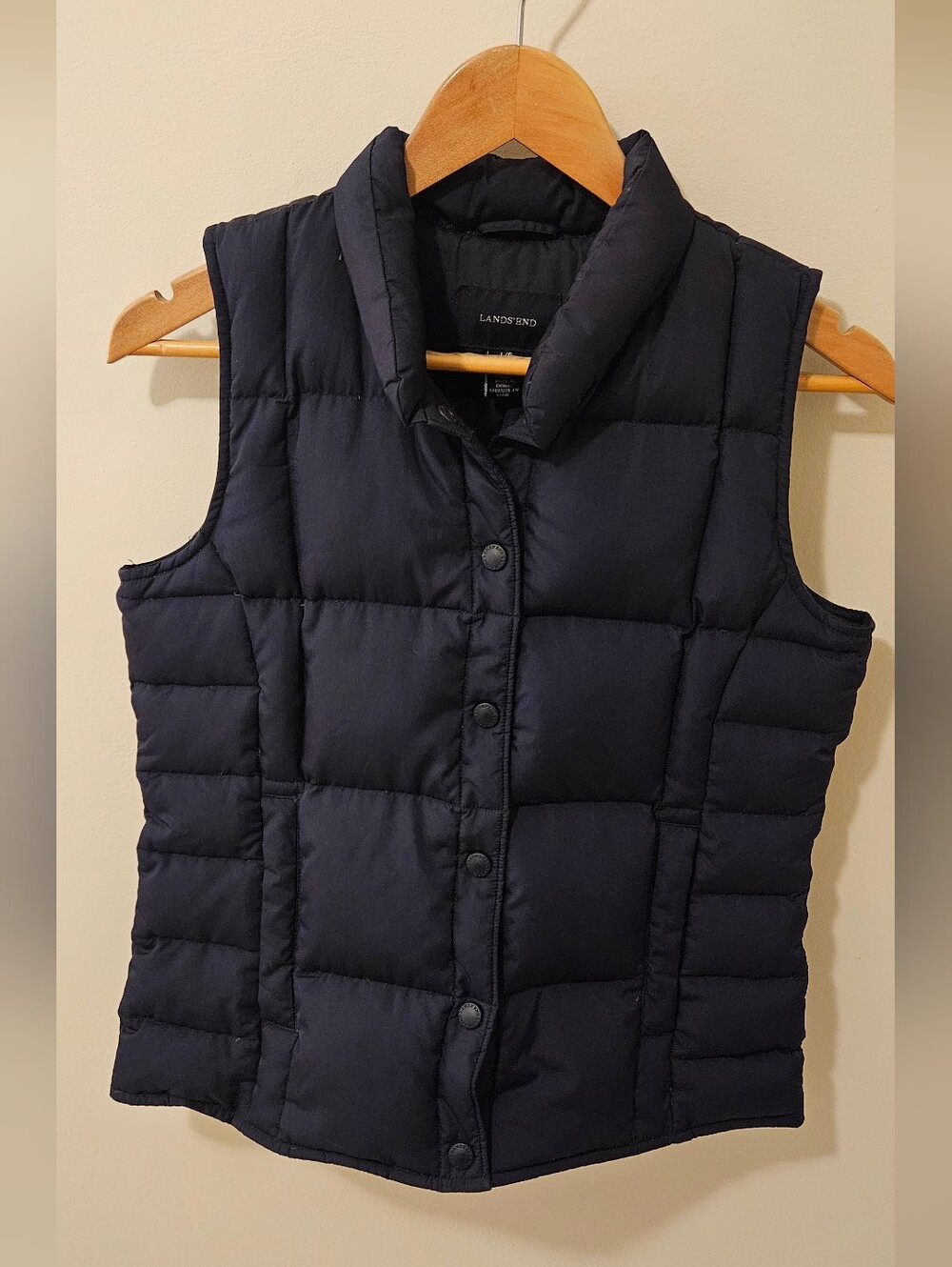 Lands' End Kids Classic Navy Quilted Puffer Vest